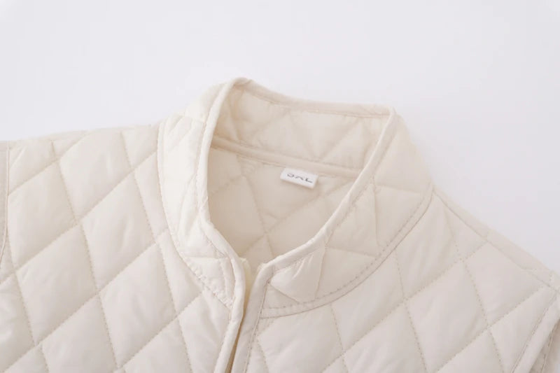 2025 Lightweight Cotton Vest for Middle-Aged And Elderly Women Stand Collar Sleeveless Casual Outerwear Anti-Cold And Warmth