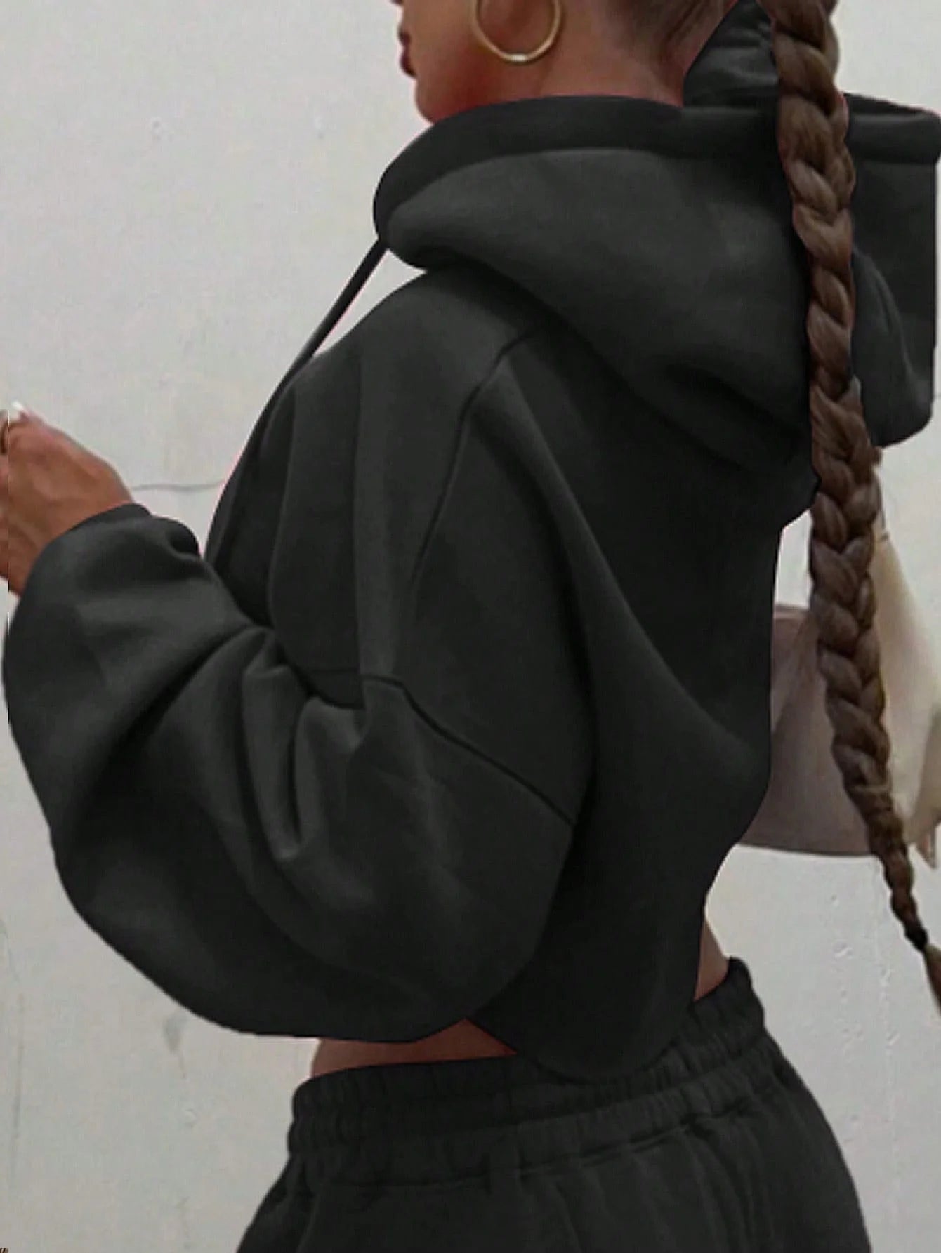 Women Hooded Zip-up Cropped Sweatshirt and Long Pants 2 Piece Sets 2025 Autumn Casual Hoodies Sweatpants Suit Tracksuits