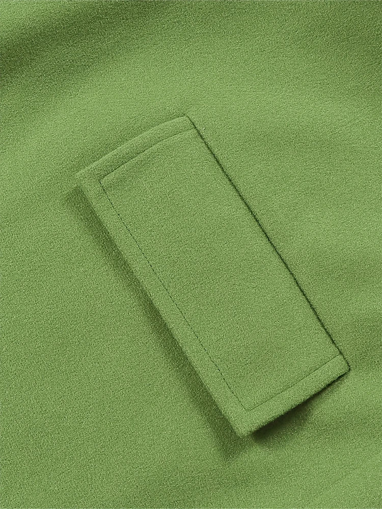 plus Size Double-Breasted Collar Coat Elegant Warm Solid Long-Sleeved Medium-Length Autumn Winter New Fashion for Women