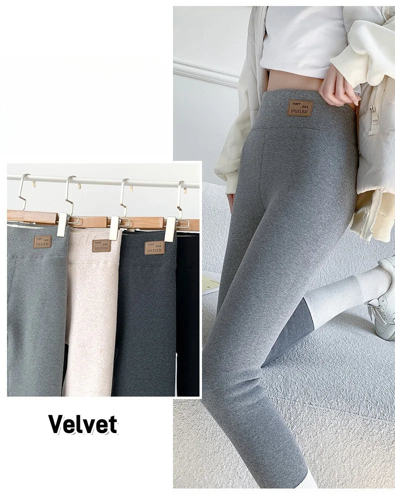 Extra Thick Lamb's Wool Bottom Pants Women's Outer Wear Autumn Winter Cold Protection Warm One Longer Thickened Cotton Pants