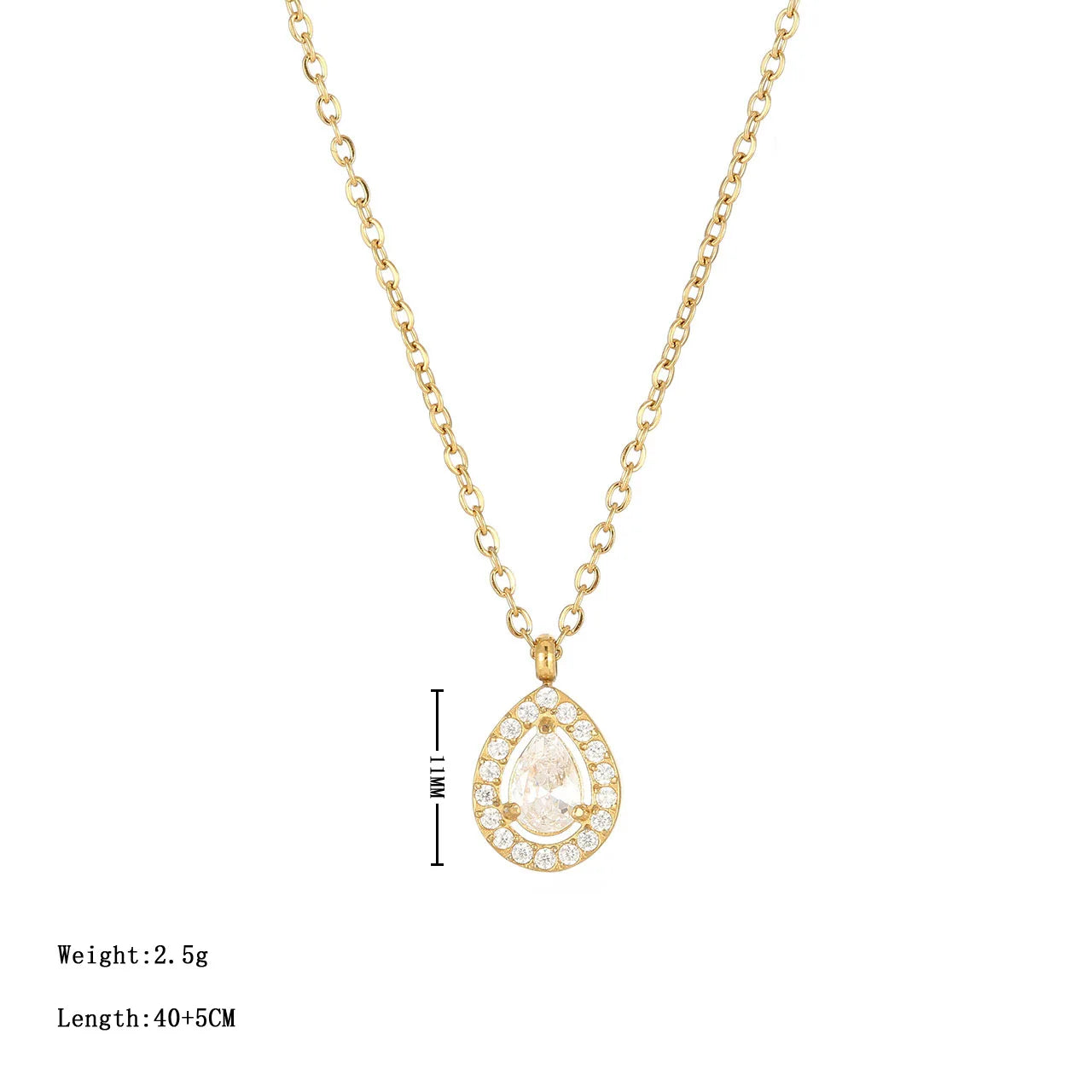 Stainless Steel 14K Gold Heart Pendant Necklace Women's Simple Chain Stylish Design Sense Jewelry Double Layer