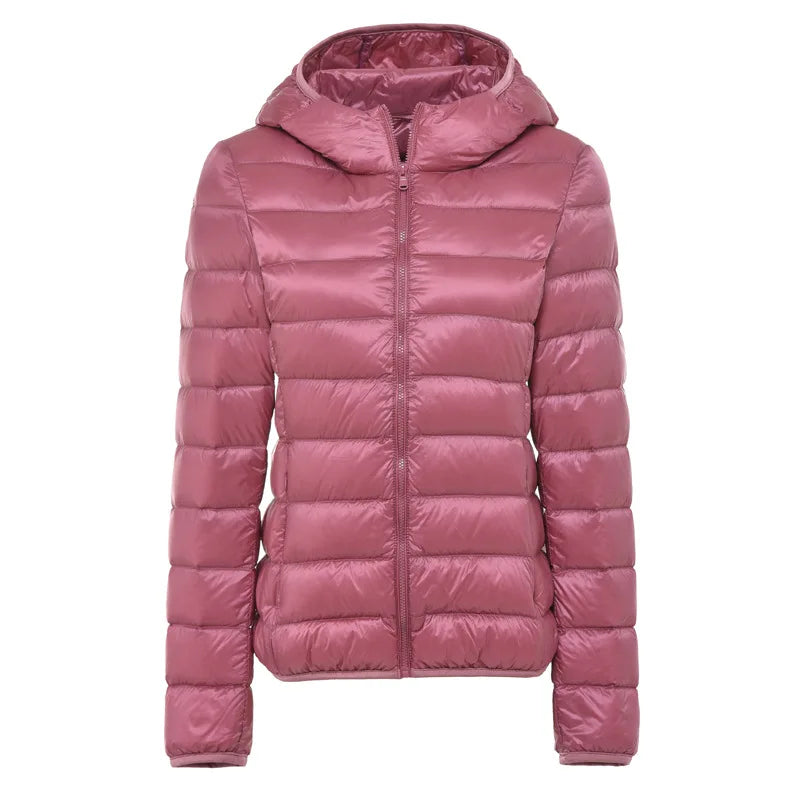 Women Hooded Short Puffer Jackets 2025 New Arrivals 90% White Duck Down Autumn Winter Ultra Lightweight Keep Warm Coats