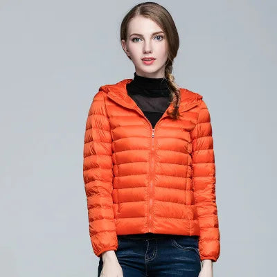 Women Hooded Short Puffer Jackets 2025 New Arrivals 90% White Duck Down Autumn Winter Ultra Lightweight Keep Warm Coats