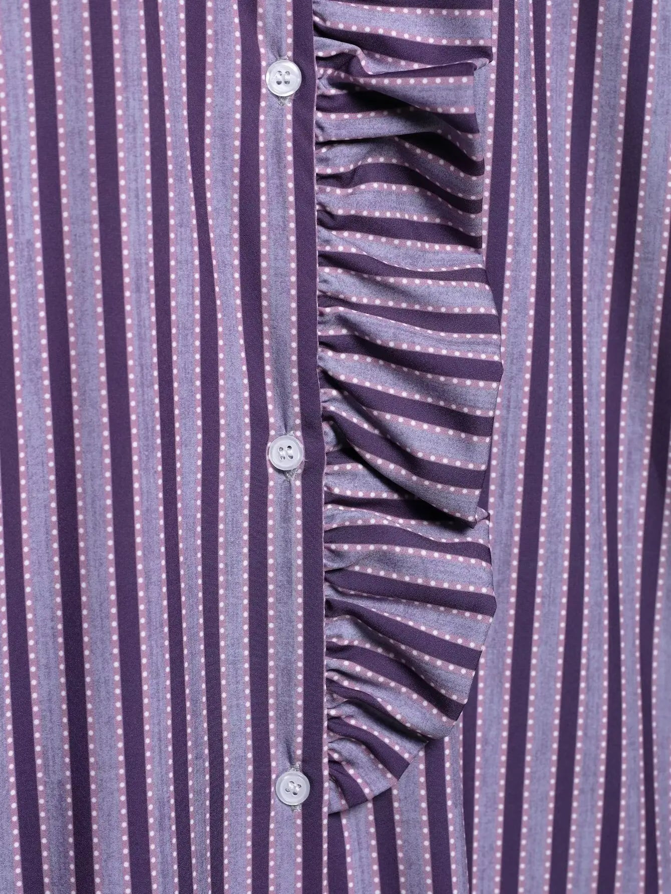 Yaphleet Women Elegant Ruffles Loose Purple Shirts 2025 Fashion Ladies Casual Blouses for Festival Female Chic Tops Clothes