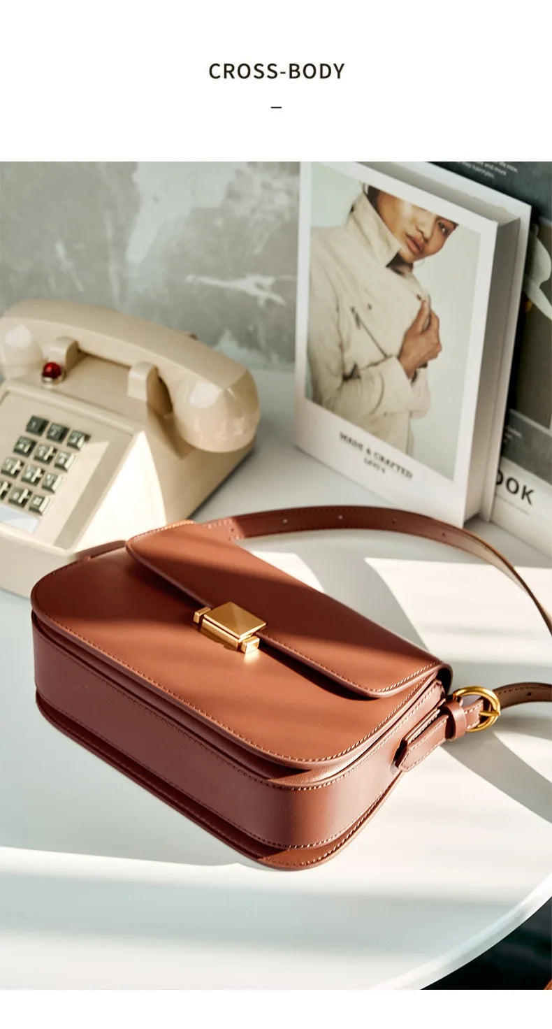 Luxury Underarm Bag, Genuine Leather Women's Bag, 2025 New Spring/Summer Fashion Tofu Bag, Single Shoulder Crossbody Bag