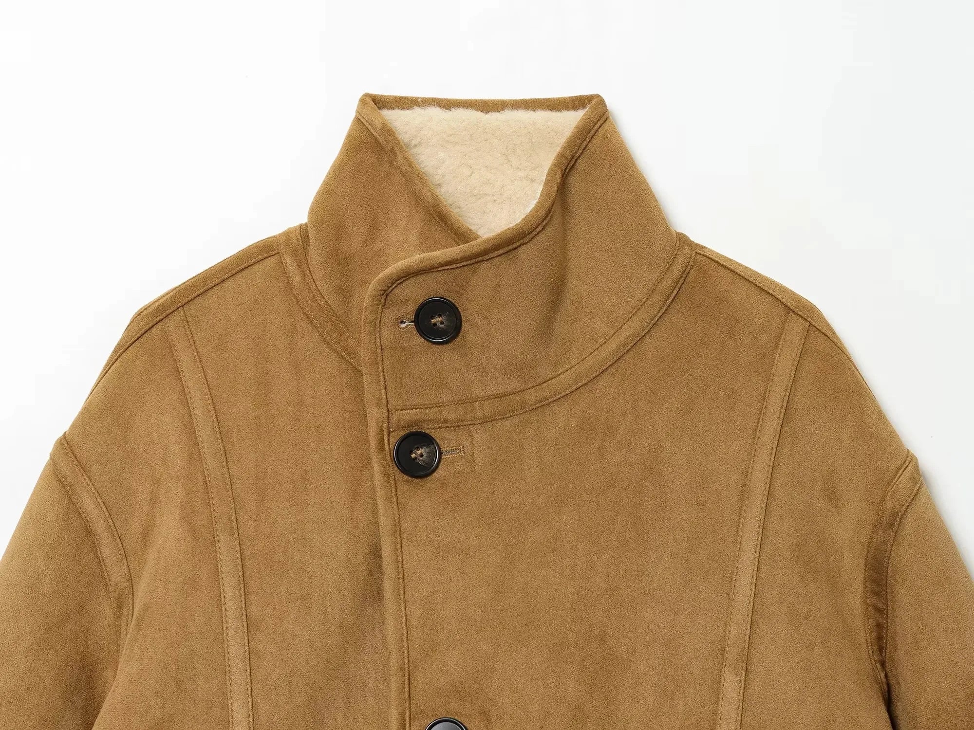 Women 2025 Double-Sided Wear Lamb Velvet Coat Women's Fashion Stand Collar Single Breasted Pocket Short Jacket Lady Outerwear