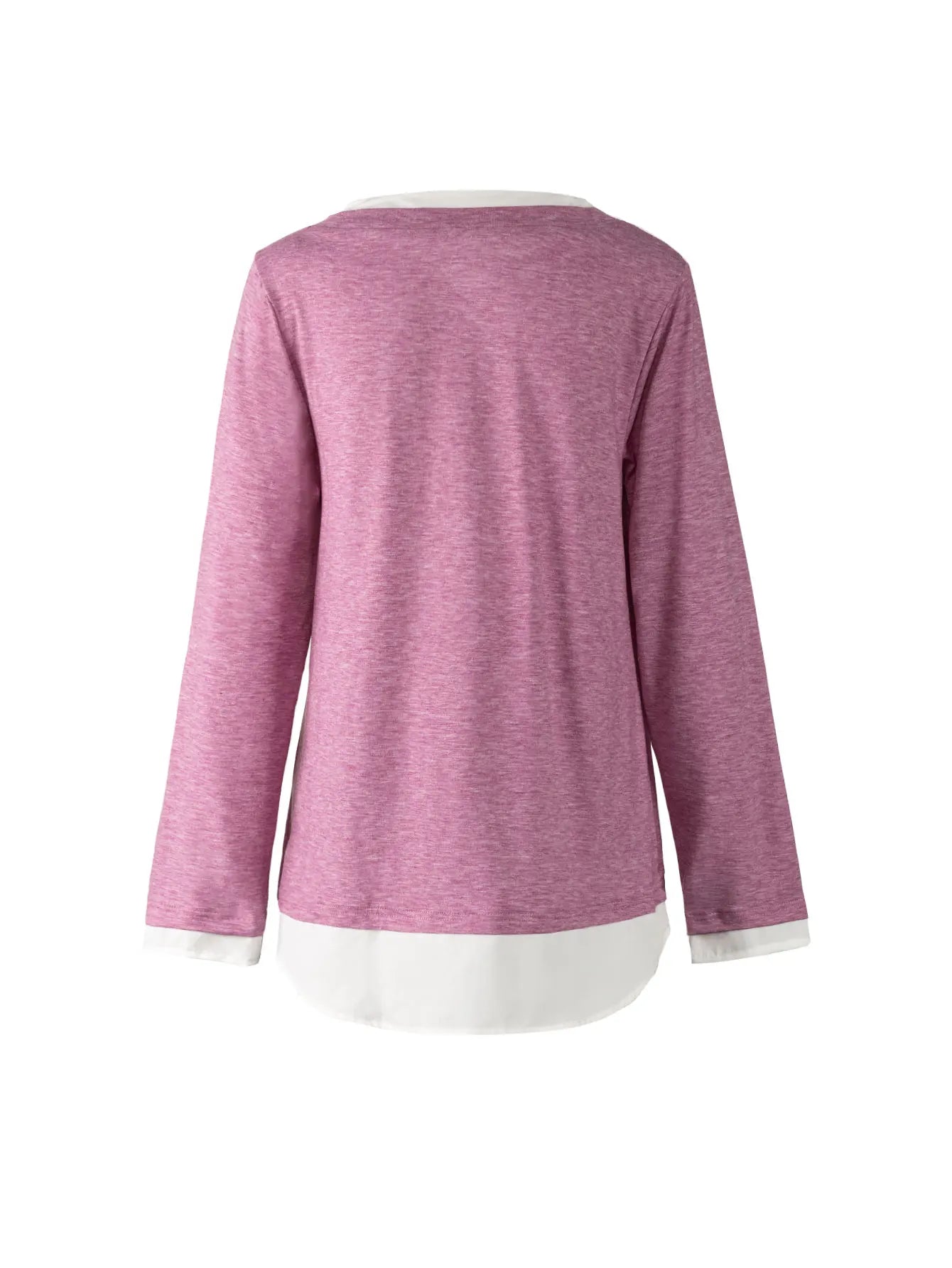 Women's autumn and winter fashion casual loose round neck patchwork T-shirt