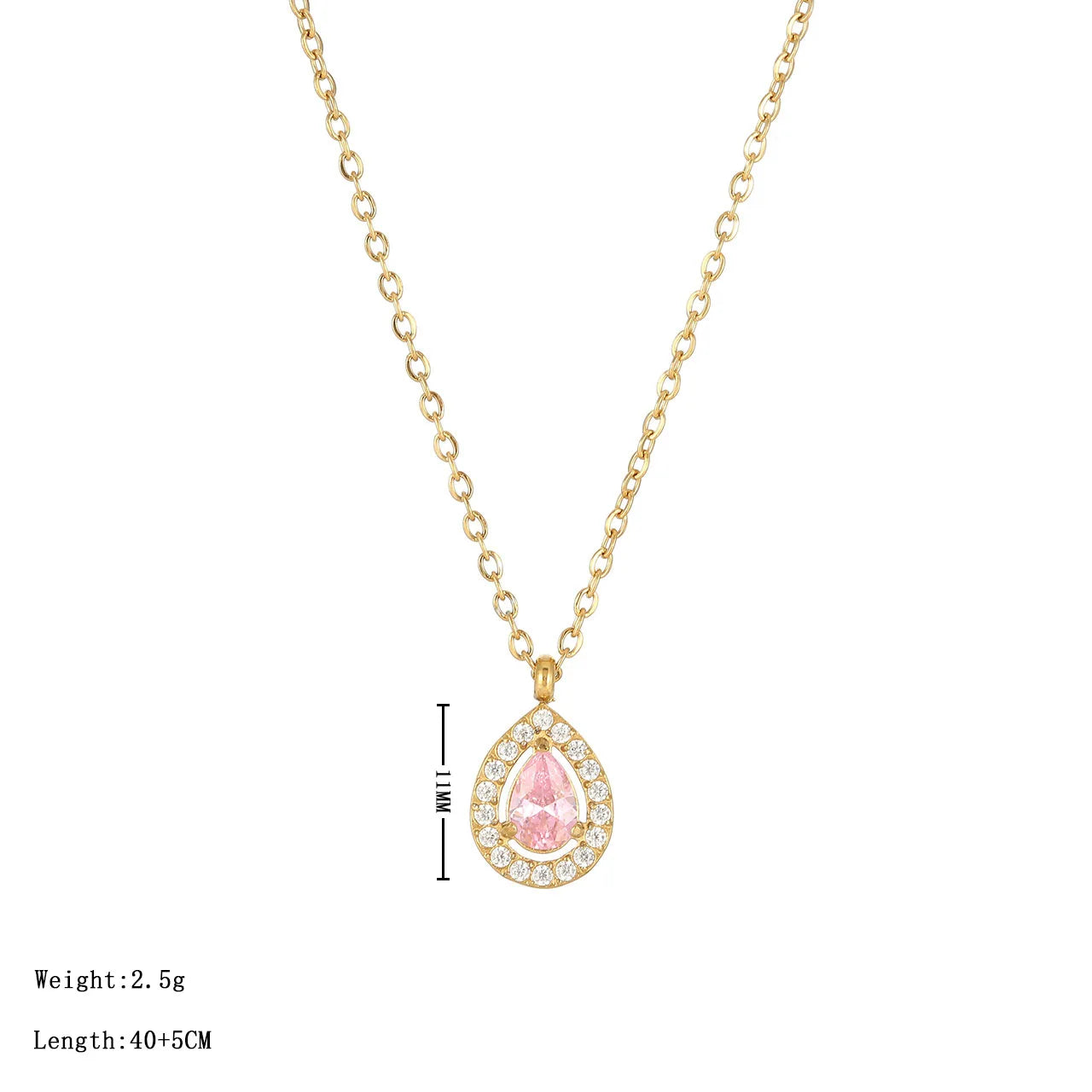 Stainless Steel 14K Gold Heart Pendant Necklace Women's Simple Chain Stylish Design Sense Jewelry Double Layer