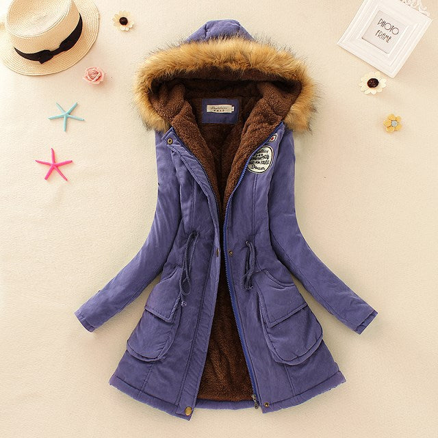 2025 New Autumn Winter Women Cotton Jacket Padded Casual Slim Coat Emboridery Hooded Parkas Wadded Warm Overcoat Fashion Parkas