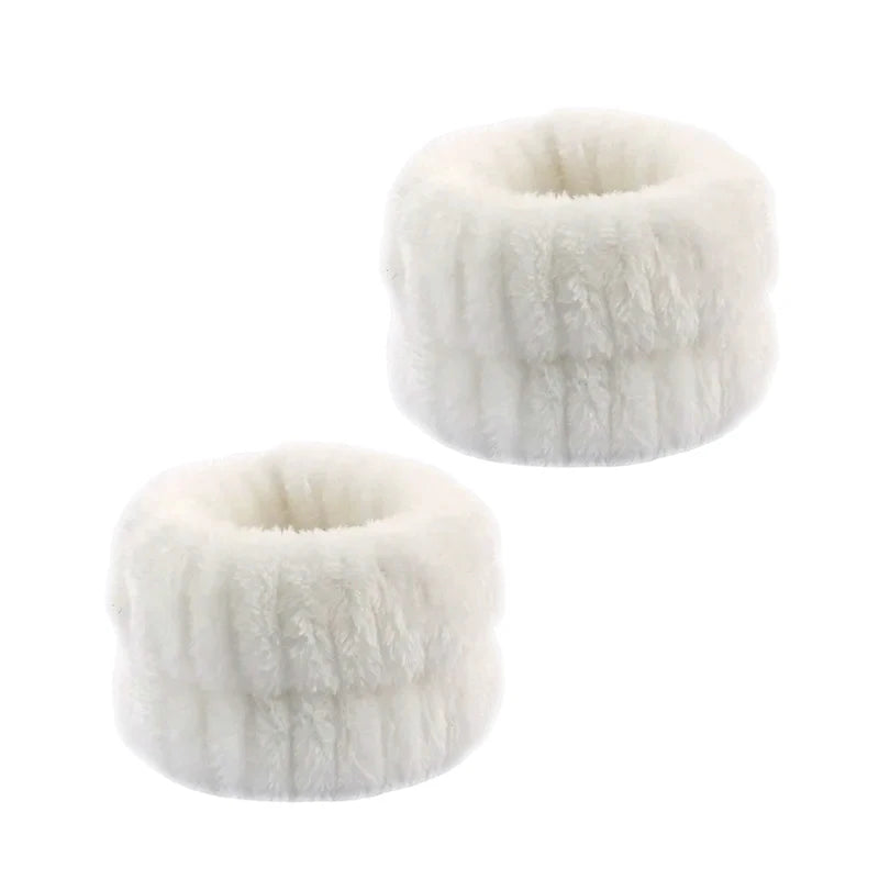 Cute Fashion Multifunctional Women's Face Washing Cuffs Waterproof Water Absorbent Wrist Cotton Velvet Hairband Hair Accessories
