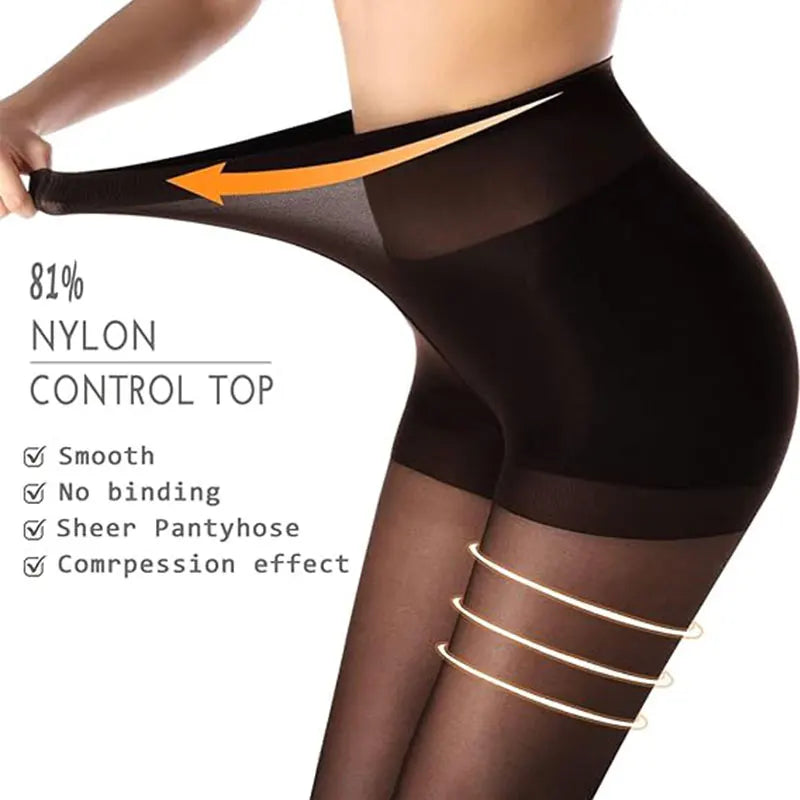 2 Pcs Female Black High elasticity anti hook wire Stockings Women Sheer Tights with Control Top 20D Nylon Good Elastic Pantyhose