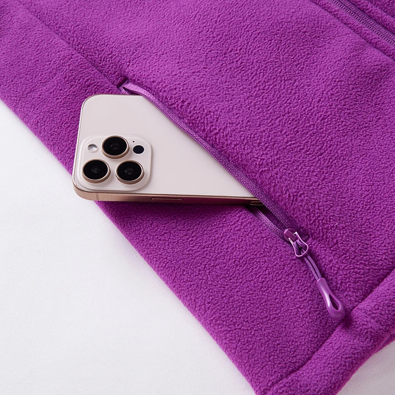 Autumn Winter Polar Fleece Vest Women's Windproof Outdoor Warm Sleeveless  Coat 2025 Plush Stand Collar Casual Waistcoat