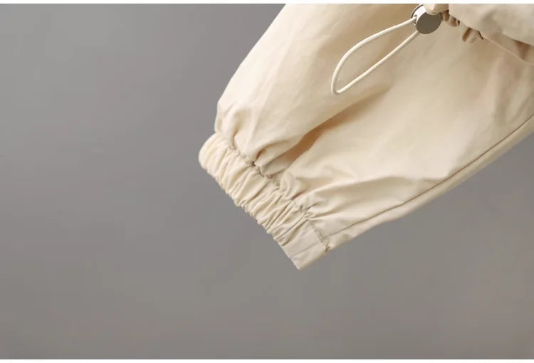 Women's New Autumn Zippered Loose Workwear Windbreaker Short Coat Women's Casual Long-sleeved Tops