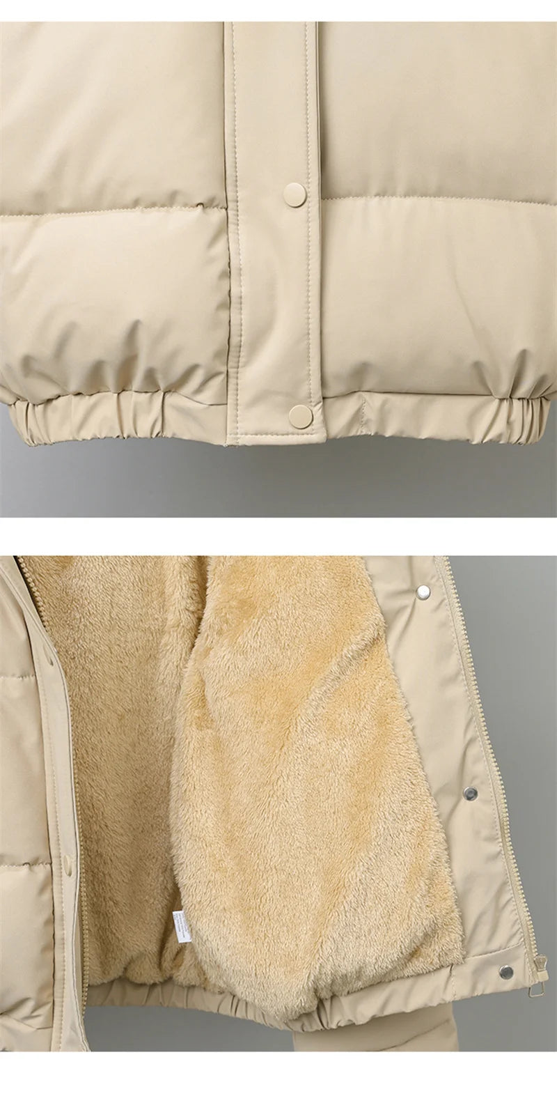 Winter Short Parkas Women's Cotton-padded Clothes Add Velvet Thicken Outerwear Fur Collar Removable Hooded Coats Warm Jackets