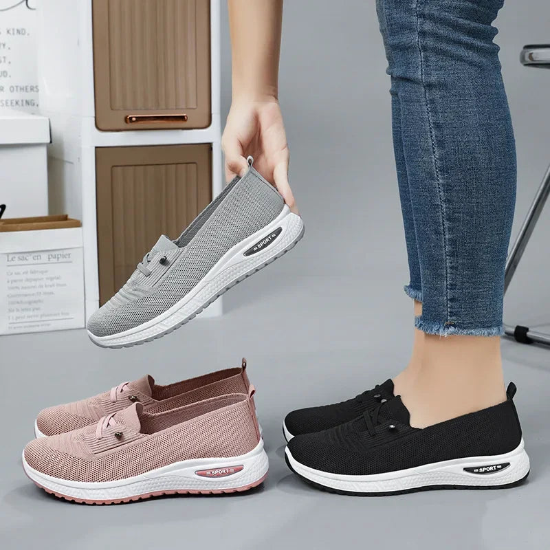 2025 Women's Casual Shoes Fashion Breathable Walking Flat Bottom Sports Shoes Women's Fitness Large Pink Women's Shoes 36-43