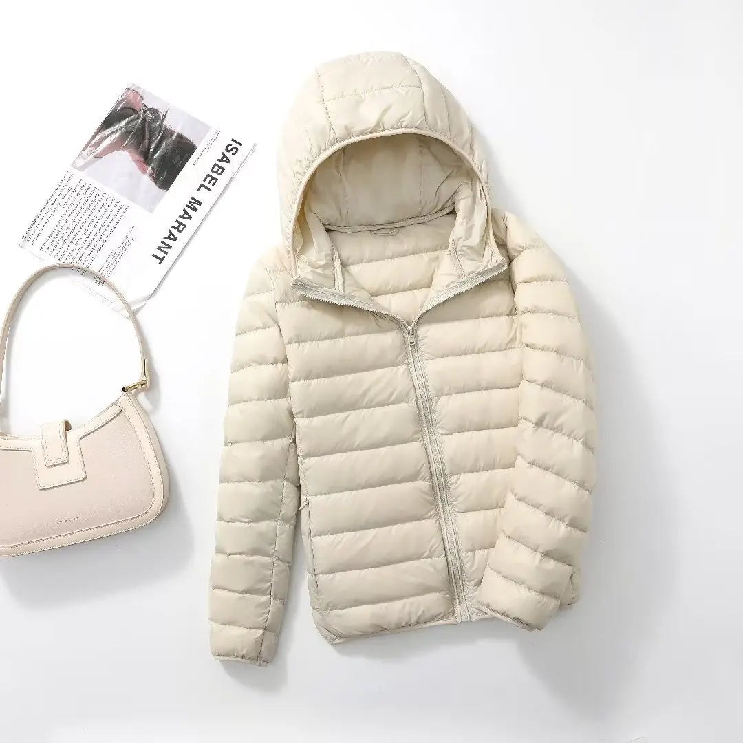 Women Hooded Short Puffer Jackets 2025 New Arrivals 90% White Duck Down Autumn Winter Ultra Lightweight Keep Warm Coats