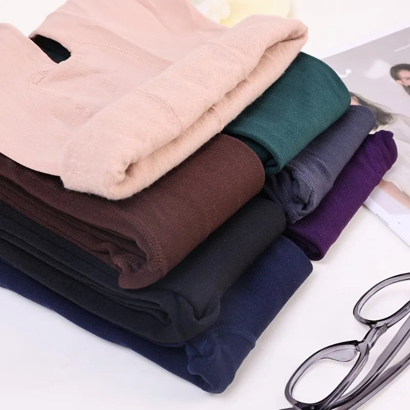 8 Colors Velvet Stretchy Tights for Women Soft Breathable Solid Color Pantyhose Thickness Thermal Legging Warm Stylish Stockings