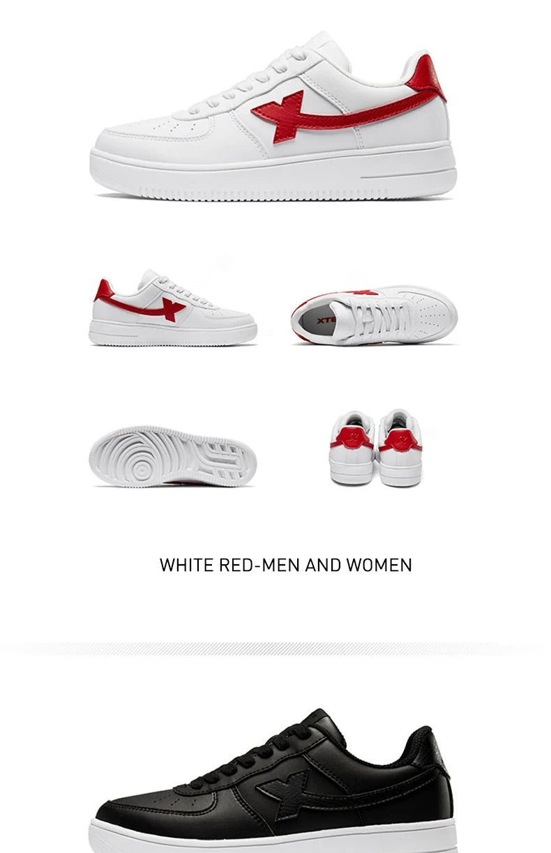 Xtep Women Men Skateboarding Shoes Non-Slip Casual White Couple Skate Sneakers Male Female Luxury Brand Shoes 881219319851