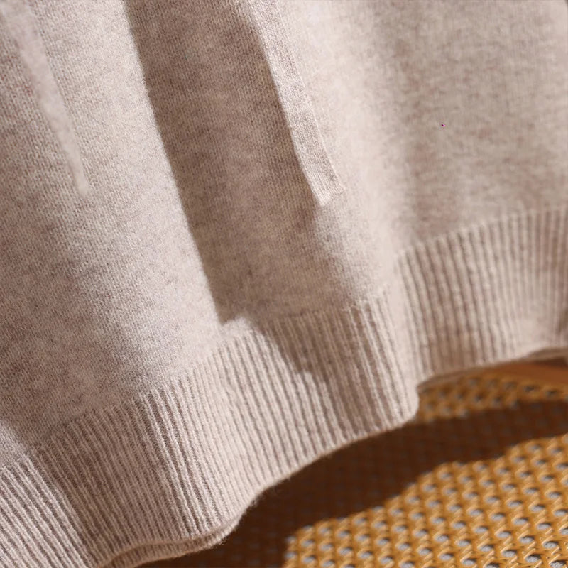 ADDONEE Autumn Winter Women's 100% Wool Set Hoodie Pullover Wide Leg Pants Thick Casual Cashmere Knitwear Sweater Trousers Suit