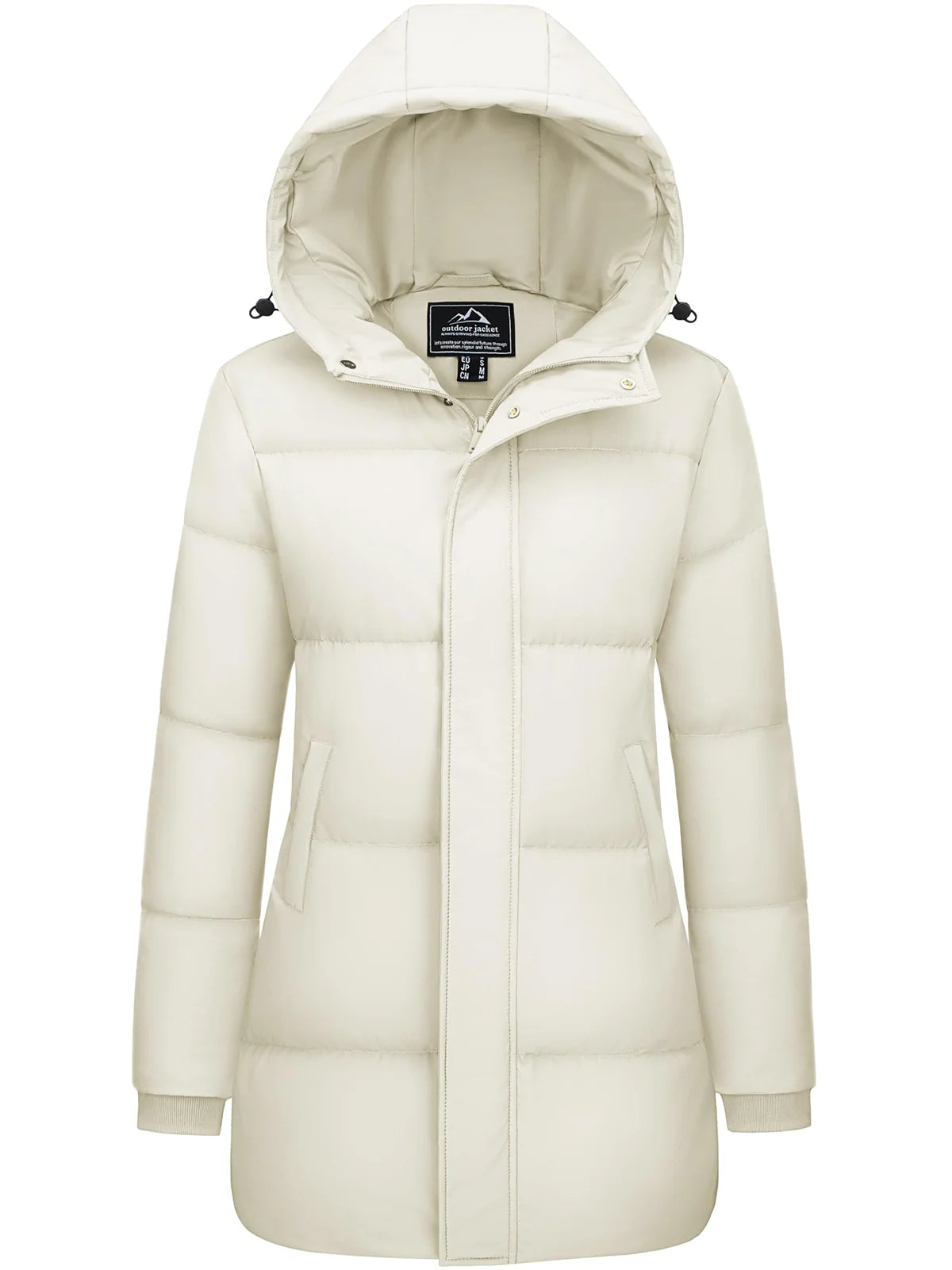 TACVASEN Womens Winter Long Quilted Duck Feather Jackets Padded Puffer Warm Hooded Long Coats Warm Windproof  Thick Outerwear