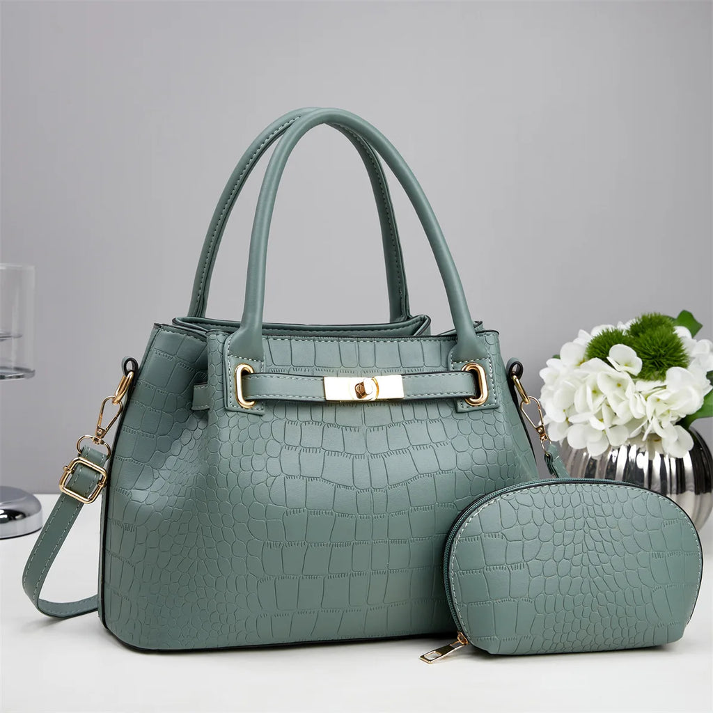 12.4 inch 31cm)New Crocodile Pattern Women's Shoulder Bag; Large Capacity Handbag; Mother and Child Bag; Crossbody Bag