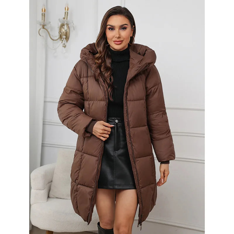 Women Long Coat 2025 New Autumn Winter Parkas Female Thick Down Cotton Coat Femme Casual Short Warm Thick Outerwear Ladies Top