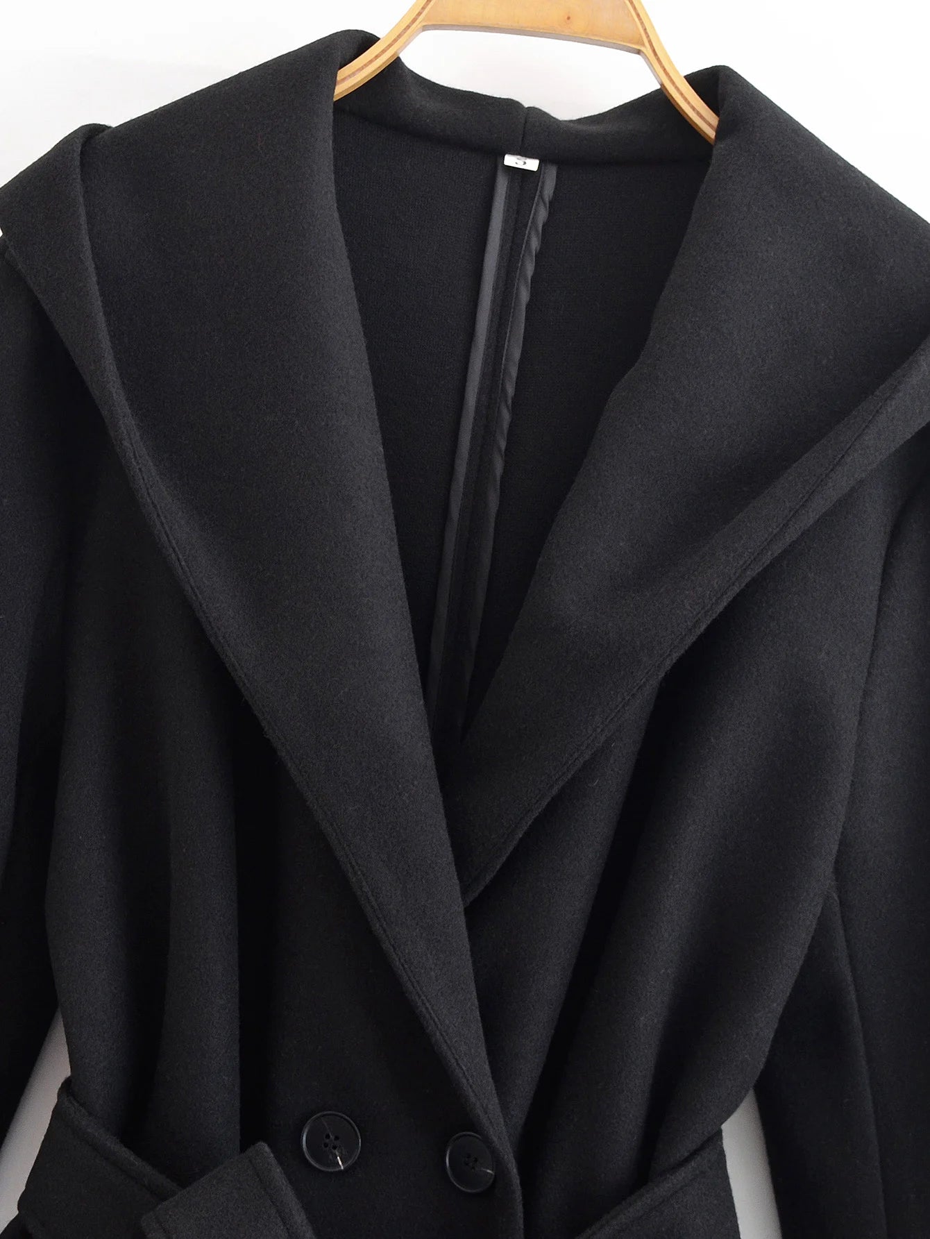 Women Autumn Winter Long Woolen Coats Vintage Solid Hooded Sashes Trench Coat Female Elegant Streetwear Outerwear Clothing