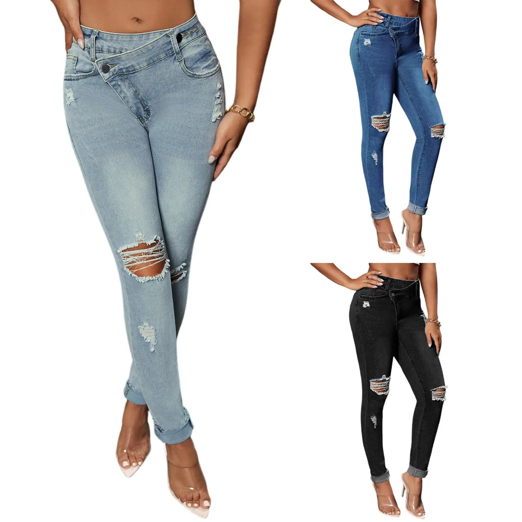 Denim Jeans For Women Ripped Jeans Skinny Jeans For Women Straight Leg Pants All Season Work Pants Women Baggy Jeans For Women