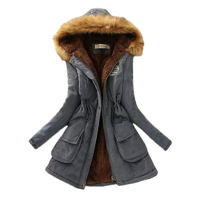 2025 New Autumn Winter Women Cotton Jacket Padded Casual Slim Coat Emboridery Hooded Parkas Wadded Warm Overcoat Fashion Parkas