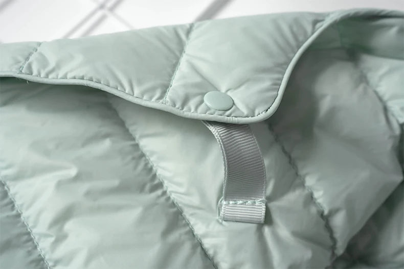 Women Liner Duck Down Jacket O-neck Variable V-neck 2025 New Female Winter Keep Warm Collarless Ultralight Quilted Puffer Coat