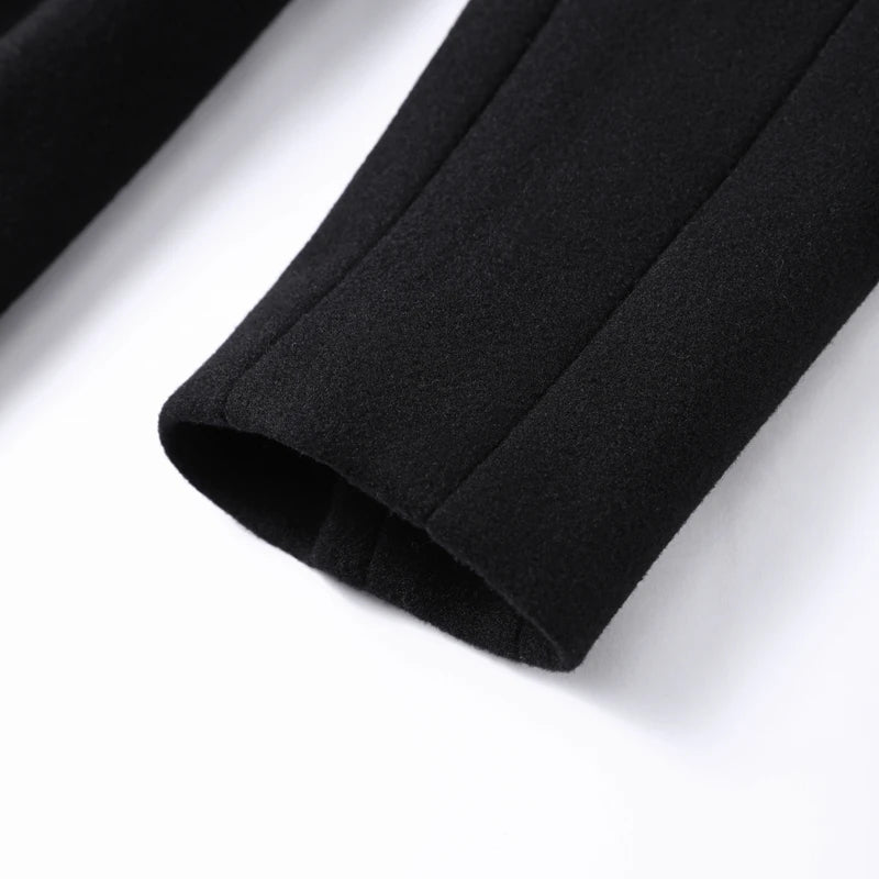 Faux Fur Parka Women Shoulder Pad Slim Waist Long Sleeves One Button Coats Female 2025 Winter Warm Solid Casual Outwears Lady