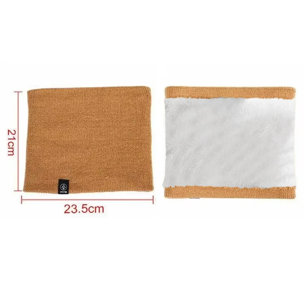 Winter Warm Knitted Neck Scarf for Women Men Plush Full Mask Tutdoor Cashmere Solid Snood Neck Scarves Thick Bufanda Muffler