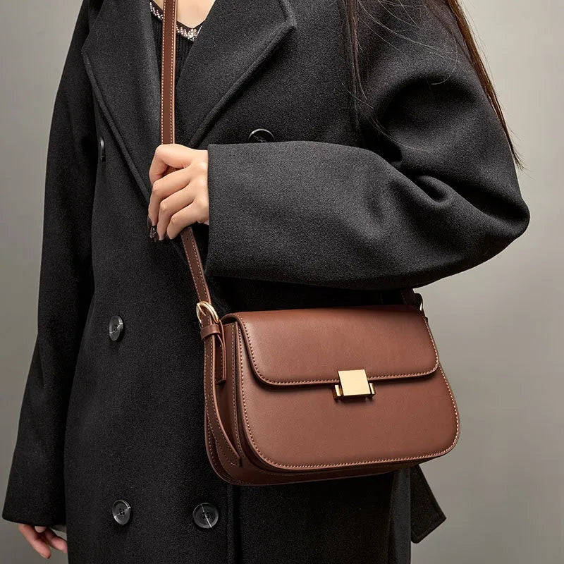 Luxury Underarm Bag, Genuine Leather Women's Bag, 2025 New Spring/Summer Fashion Tofu Bag, Single Shoulder Crossbody Bag