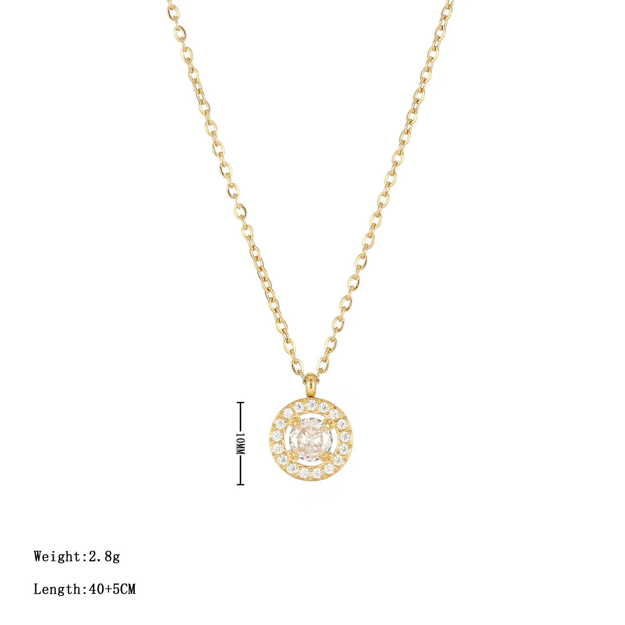 Stainless Steel 14K Gold Heart Pendant Necklace Women's Simple Chain Stylish Design Sense Jewelry Double Layer