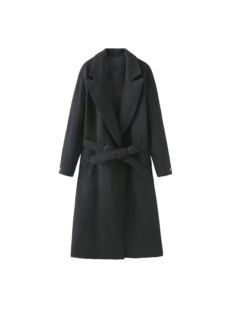 2025 Autumn/Winter New Personalized Fashion Casual Neutral Belt Coat Warm Long Coat