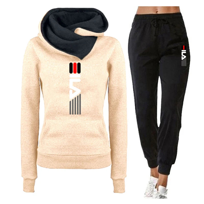 Spring And Autumn Women Hoodie Tracksuit 2 Piece Set Sweatshirt Set Casual Tops Sports Long Pants Female Plus Size Vetement