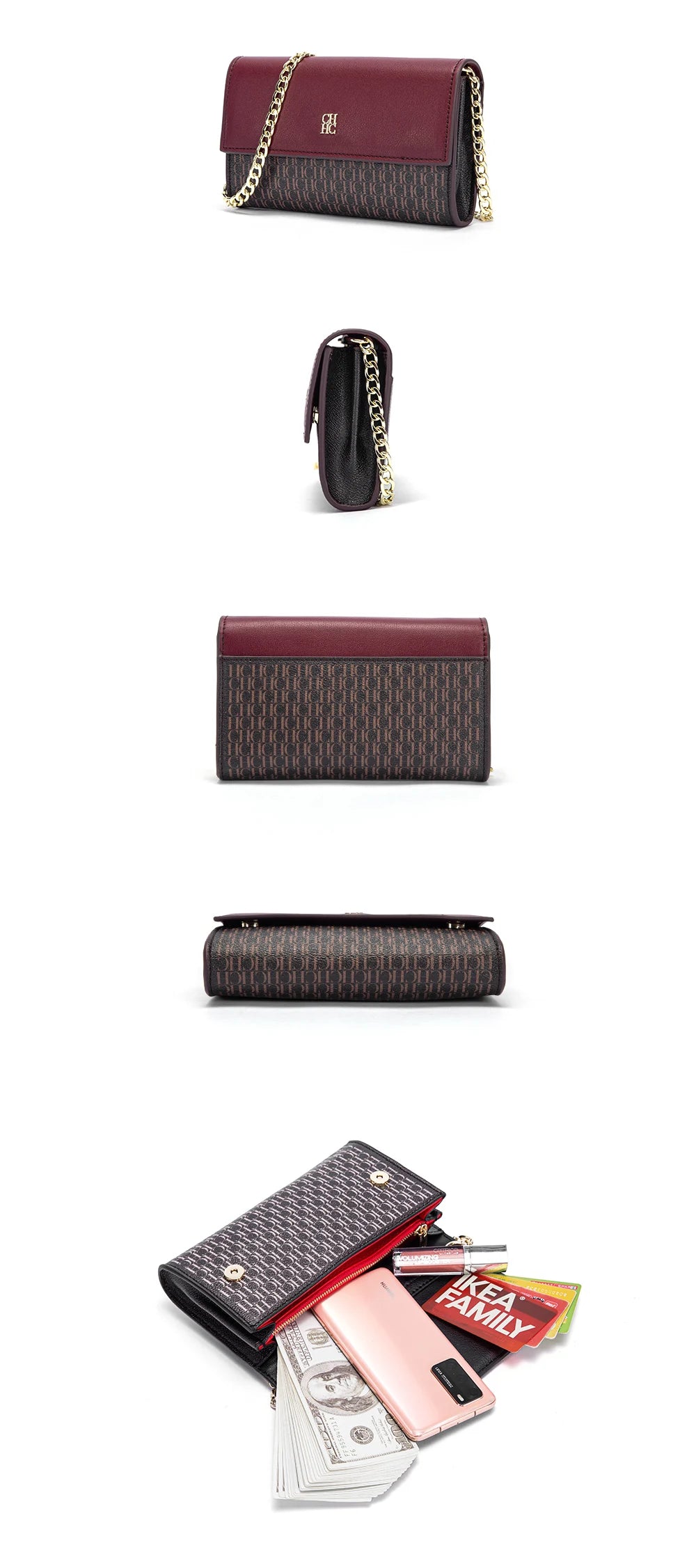 Minimalist Fashionable Exquisite Women's Shoulder Bag with Chain Shoulder Strap Design Versatile for Commuting and Gatherings