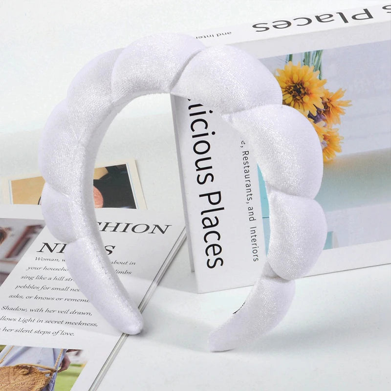 Cute Fashion Multifunctional Women's Face Washing Cuffs Waterproof Water Absorbent Wrist Cotton Velvet Hairband Hair Accessories