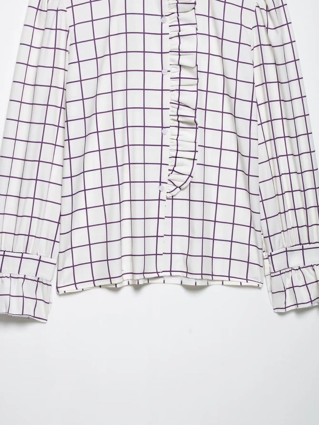 Yaphleet Women Elegant Ruffles Loose Purple Shirts 2025 Fashion Ladies Casual Blouses for Festival Female Chic Tops Clothes