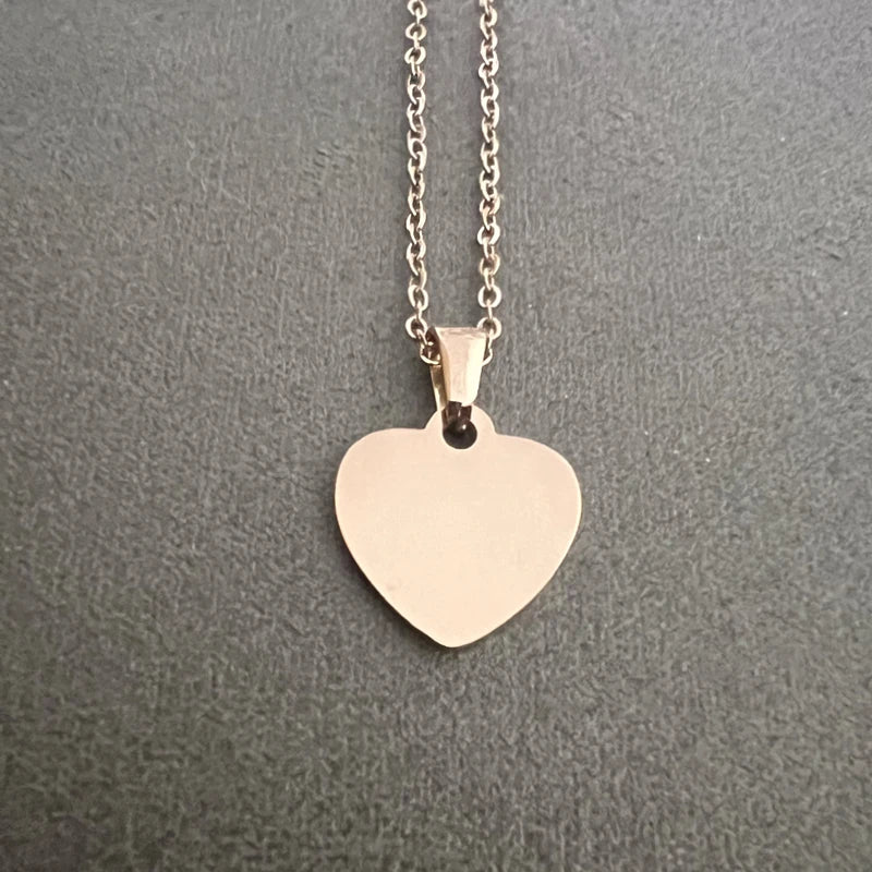 10pcs lot 304 Stainless steel mirror polished stainless steel heart-shaped charm necklace pendant for women's jewelry