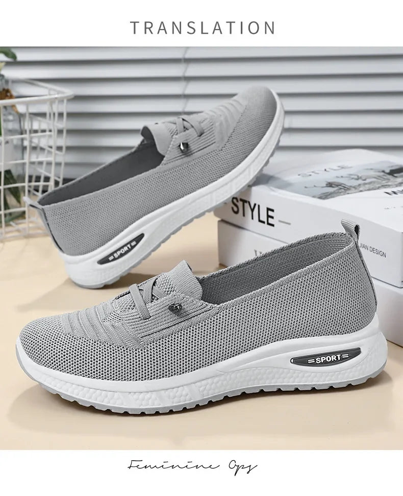 2025 Women's Casual Shoes Fashion Breathable Walking Flat Bottom Sports Shoes Women's Fitness Large Pink Women's Shoes 36-43