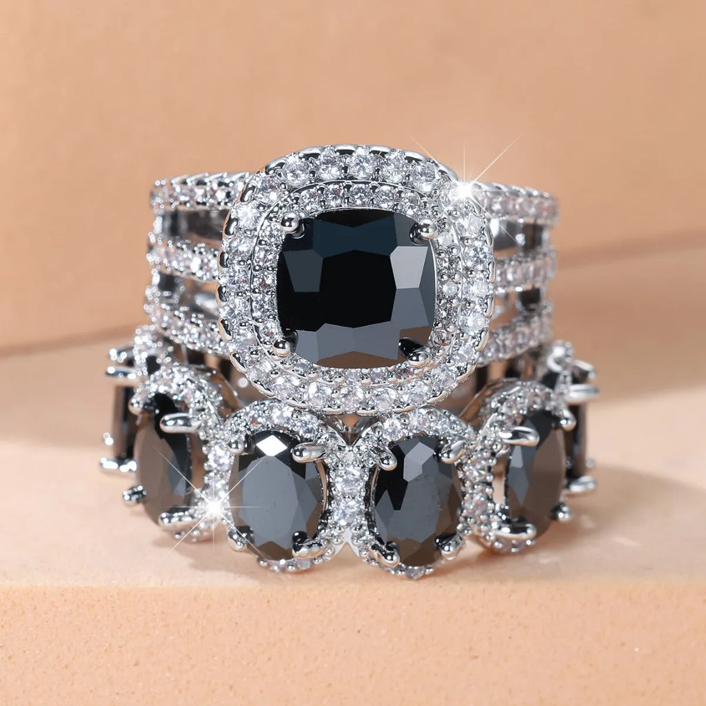 Super Shiny Egg-Shaped Gemstone Women Men's Ring Micro Inlaid Cubic Zirconia Luxury Sparkling Full Diamond Rings Trendy Hot Sale