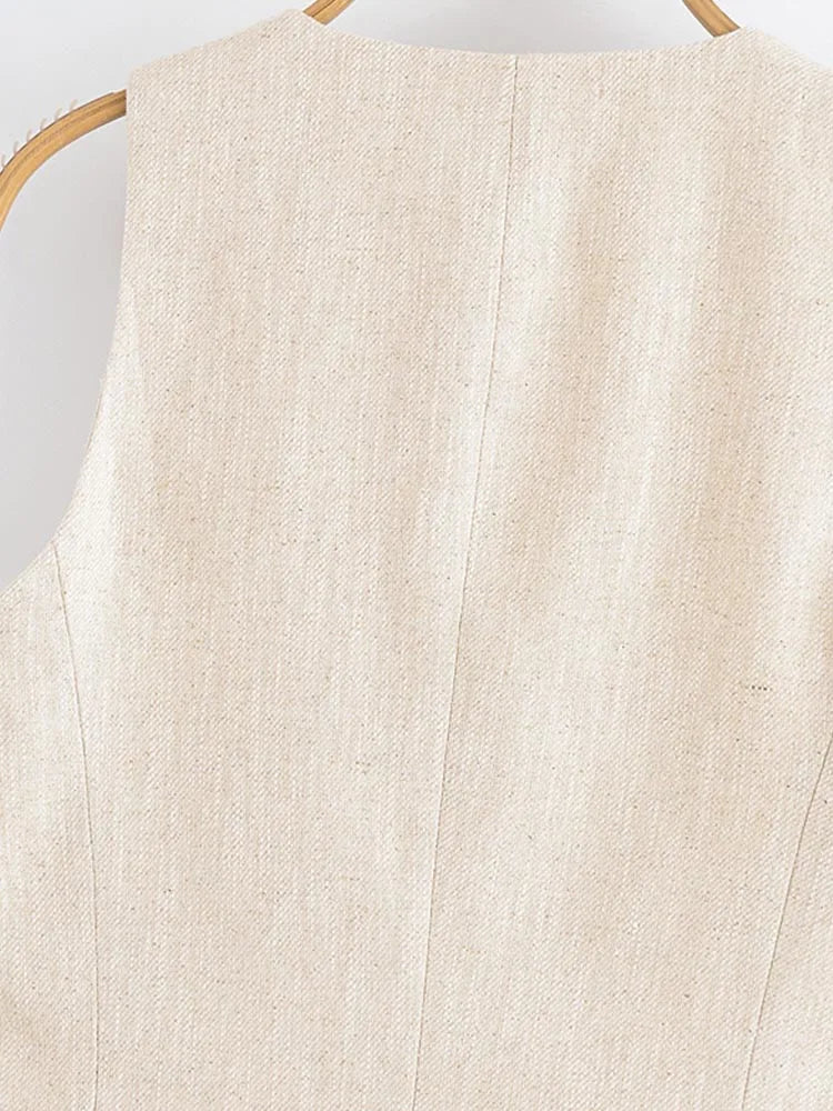 2025 Women Summer 2-Pieces Sets Fashion Casual Solid Vests Coats and Straight Pants Female Elegant Street Two Suits Clothing