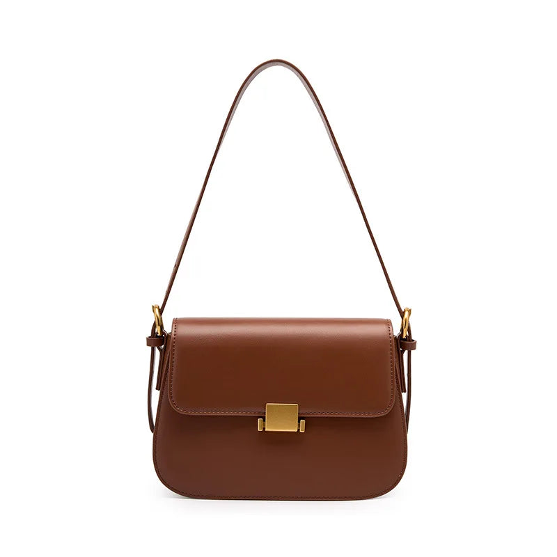 Luxury Underarm Bag, Genuine Leather Women's Bag, 2025 New Spring/Summer Fashion Tofu Bag, Single Shoulder Crossbody Bag