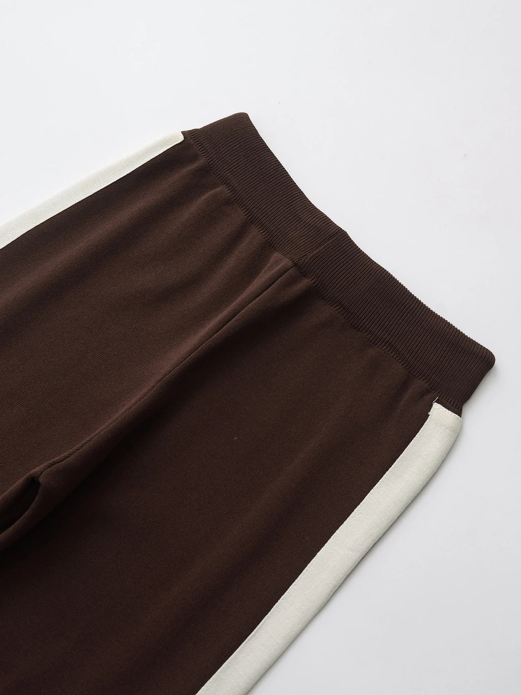 DUOPERI Women Fashion 2 Piece Sets Brown Pullover Sweatshirts & High Elastic Waist Trousers Feamle Chic Lady Pants Set