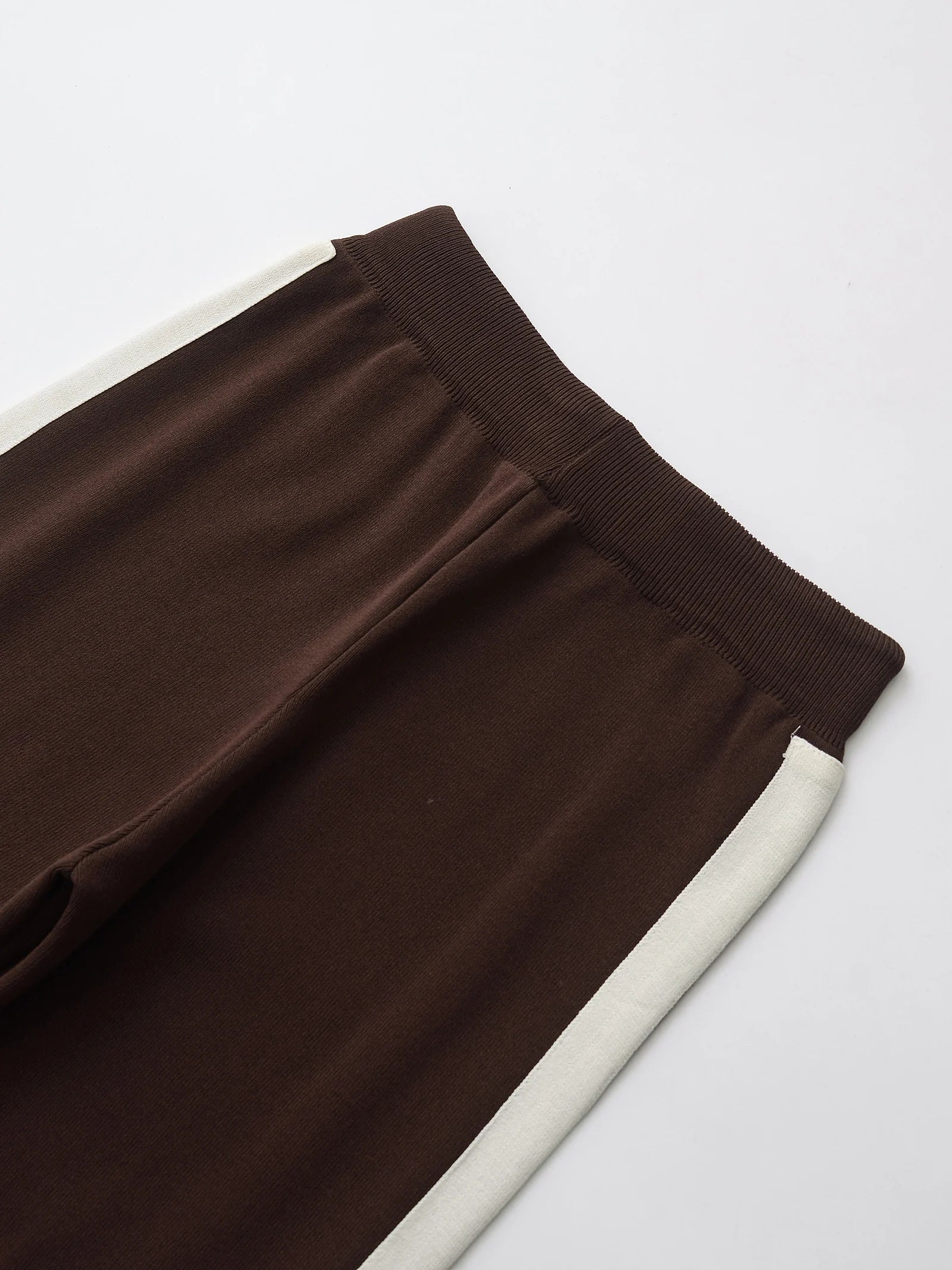 DUOPERI Women Fashion 2 Piece Sets Brown Pullover Sweatshirts & High Elastic Waist Trousers Feamle Chic Lady Pants Set