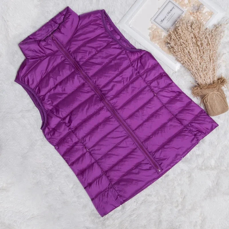 Ultralight Down Vest Women 2025 New Sleeveless Jacket Female White Duck Down Waistcoat Female Warm Puffer Jacket Outwear M-8XL