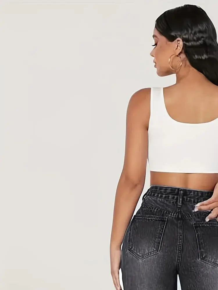 Loose Fit Elastic Fashionable Wide Leg Jeans, Blue Distressed Loose Wide Leg Jeans