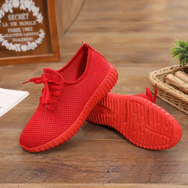 Women's Vulcanize Shoes 2025 Sneakers Solid Black Red Shoes Gym Fitness Trainers Walking Sport Shoes Female Zapatos Mujer