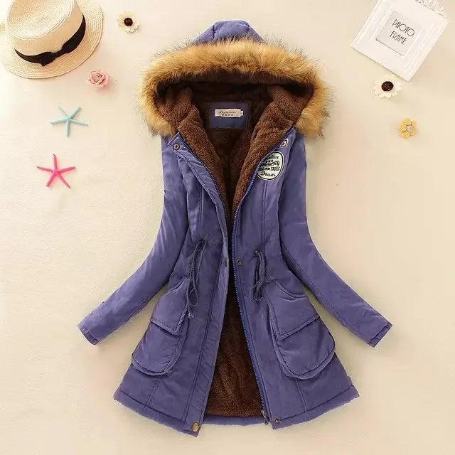 2025 New Autumn Winter Women Cotton Jacket Padded Casual Slim Coat Emboridery Hooded Parkas Wadded Warm Overcoat Fashion Parkas